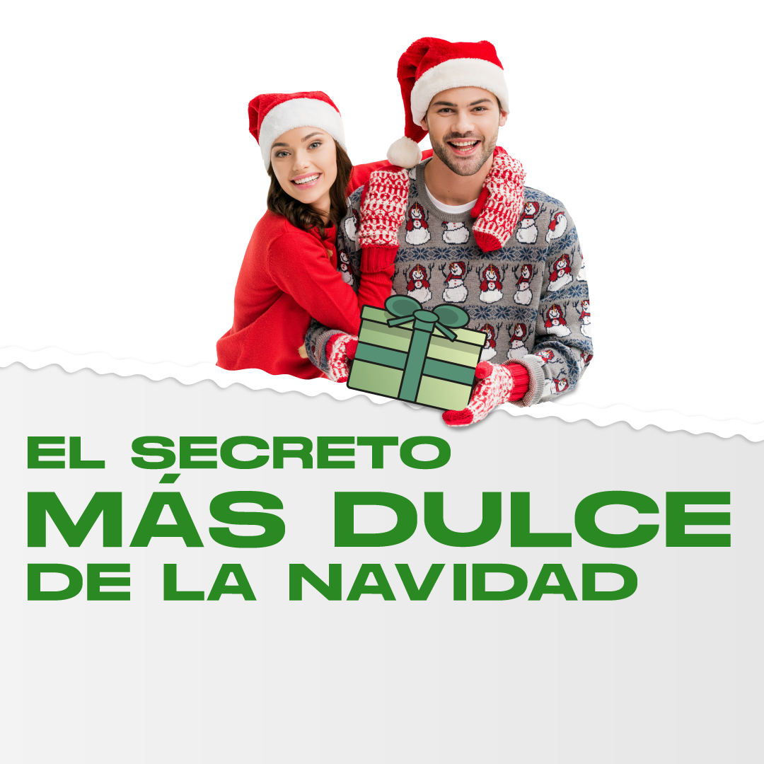 dos chicos con regalos y gorro de navidad